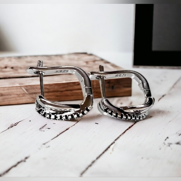 Women's Jewelry Sterling Silver Cubic Zirconia Earrings - Picture 2 of 10